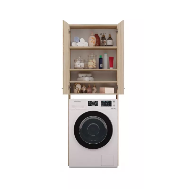 Szafka łazienkowa wisząca top e shop POLA DD SONOMA, rama dębowa, montowana na ścianie, 4 półki