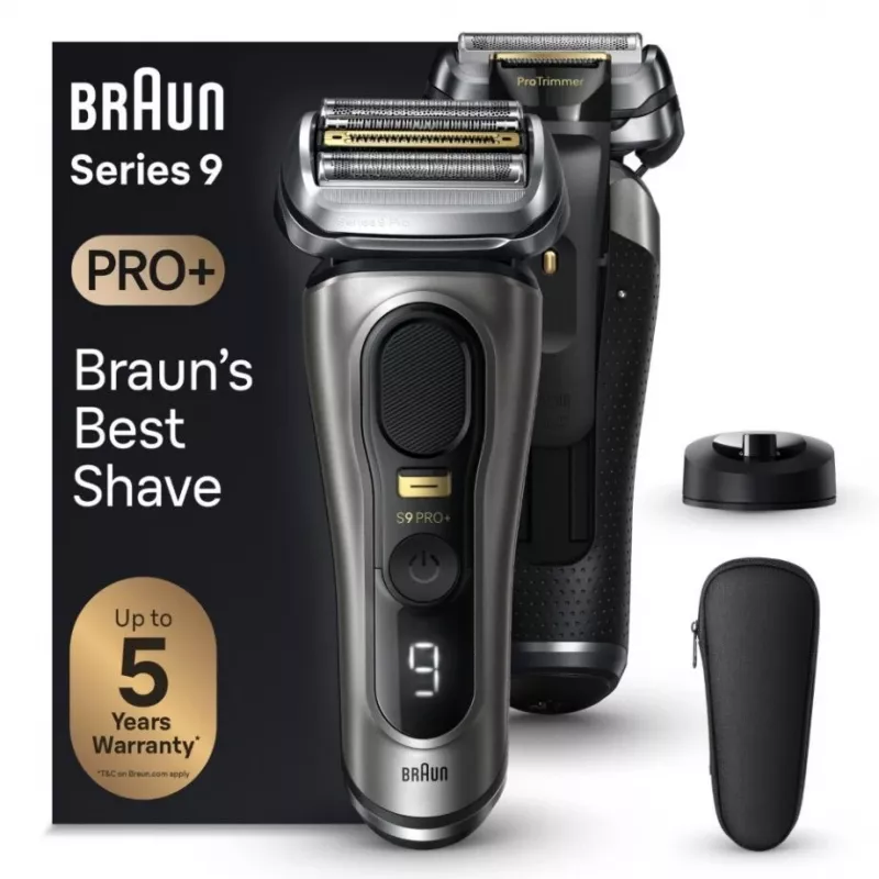Golarka elektryczna Braun Seria 9 Pro+ 9515s – do golenia na mokro i sucho, metaliczna