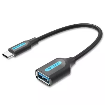 Kabel Vention USB 3.1 (Gen 1) typu C wtyk na A gniazdo OTG 0,15 m czarny PVC