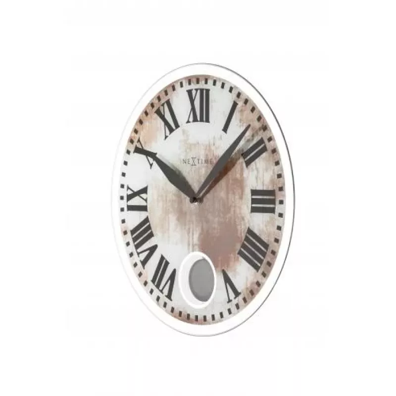 Zegar ścienny NeXtime 8162 Romana, Ø43 cm, biały