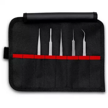 Pęseta Knipex 92 00 02 ze stali nierdzewnej, spiczasta, zakrzywiona, prosta