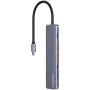 Koncentrator USB typu C CANYON DS-17 — HDMI, USB 3.2 Gen 1 A, USB-C, MicroSD, 10000 Mbit/s, szary