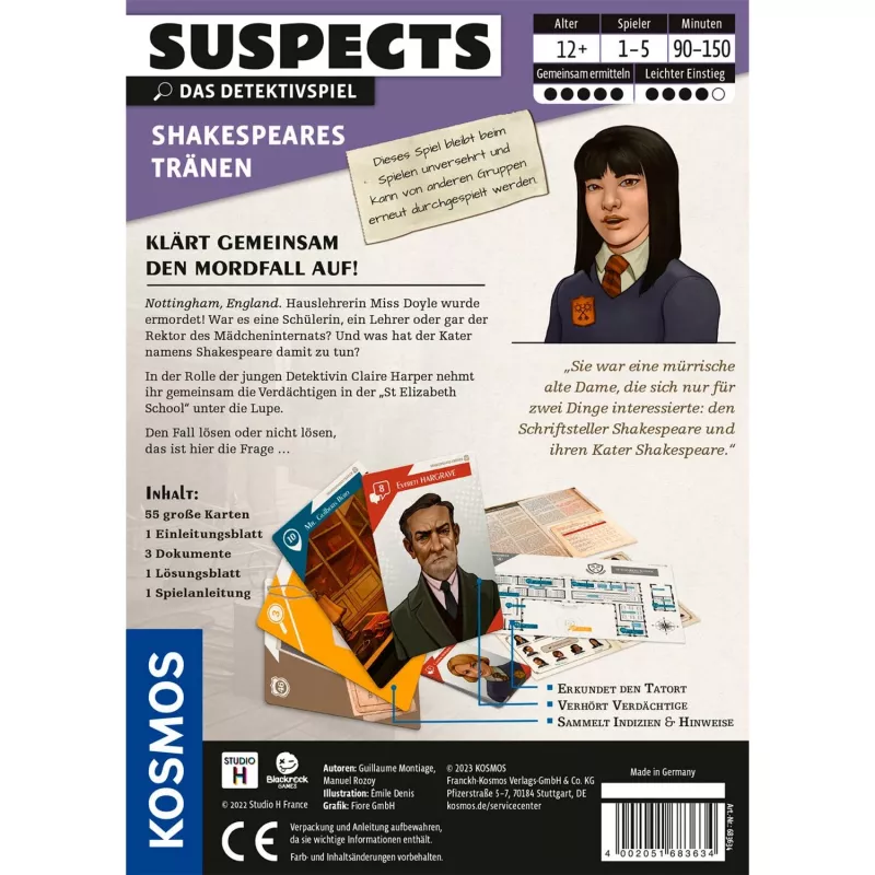 Suspects: Shakespeares Tears, gra karciana