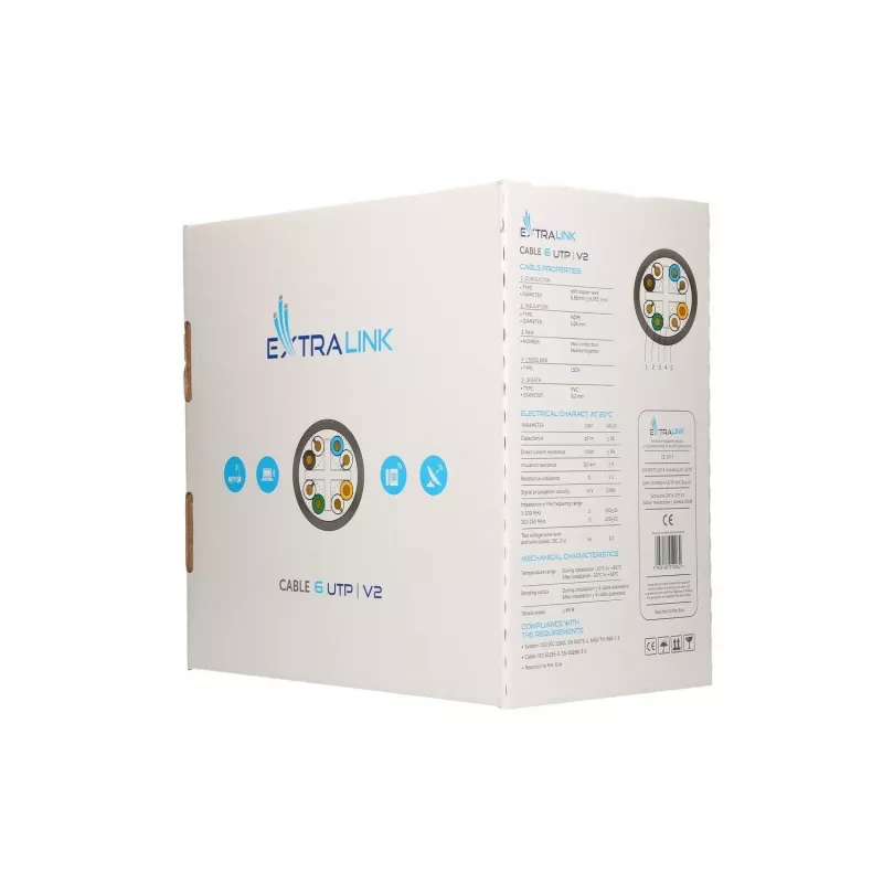 Kabel skrętka Extralink CAT6 UTP V2 Indoor 305M