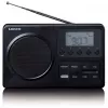 Przenośne radio Lenco MPR-035BK — FM/AM, zasilanie sieciowe i bateryjne, 2,5-calowy wyświetlacz LCD, 20 stacji FM w pamięci, wyjście 3,5 mm