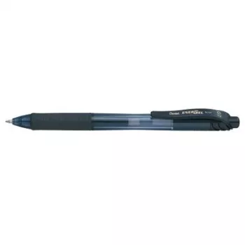 Pentel Energel X - Chowany długopis żelowy - Czarny - Czarny - Przezroczysty - Plastik - guma - guma - Symetryczna