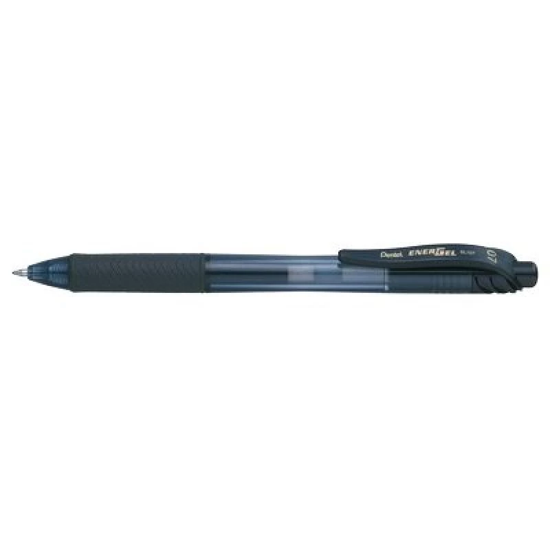 Pentel Energel X - Chowany długopis żelowy - Czarny - Czarny - Przezroczysty - Plastik - guma - guma - Symetryczna