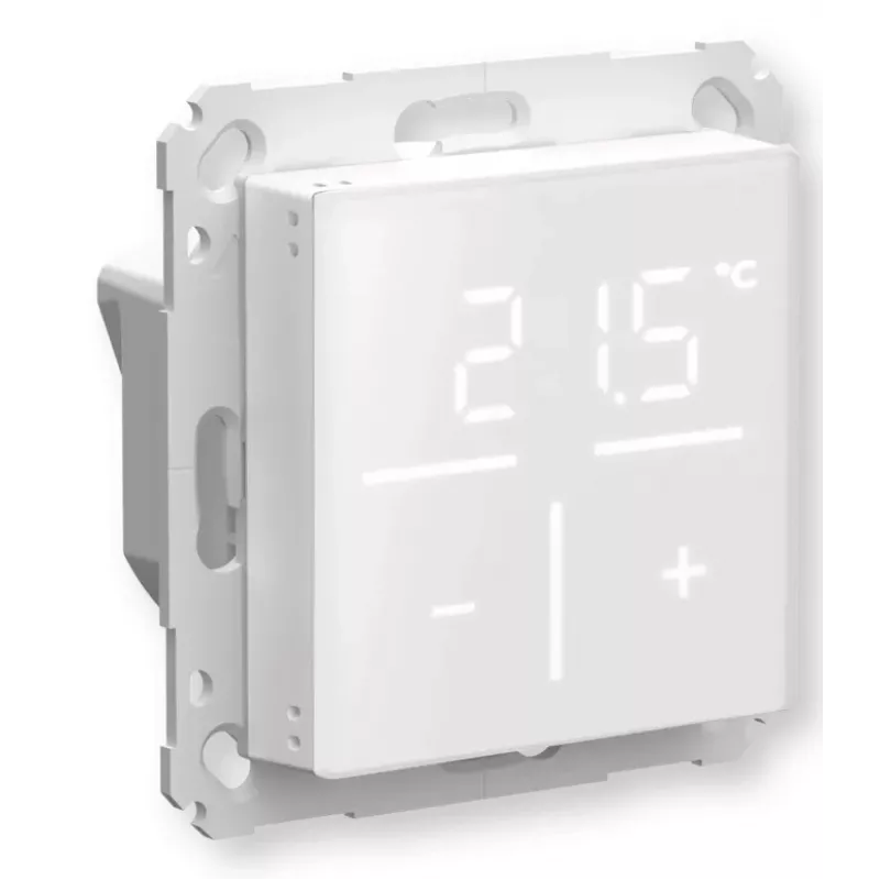 Szklany termostat ścienny Homematic IP model 161458A0 — cyfrowy, biały, 230 V, IP20