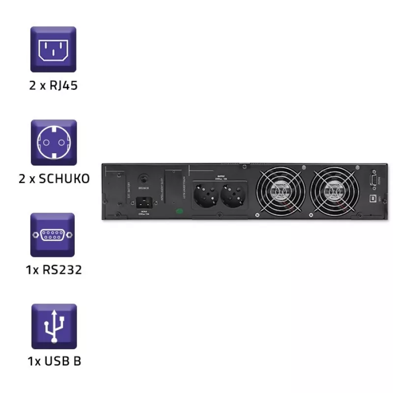 UPS QOLTEC 53946 Line Interactive 2 kVA zasilacz bezprzerwowy
