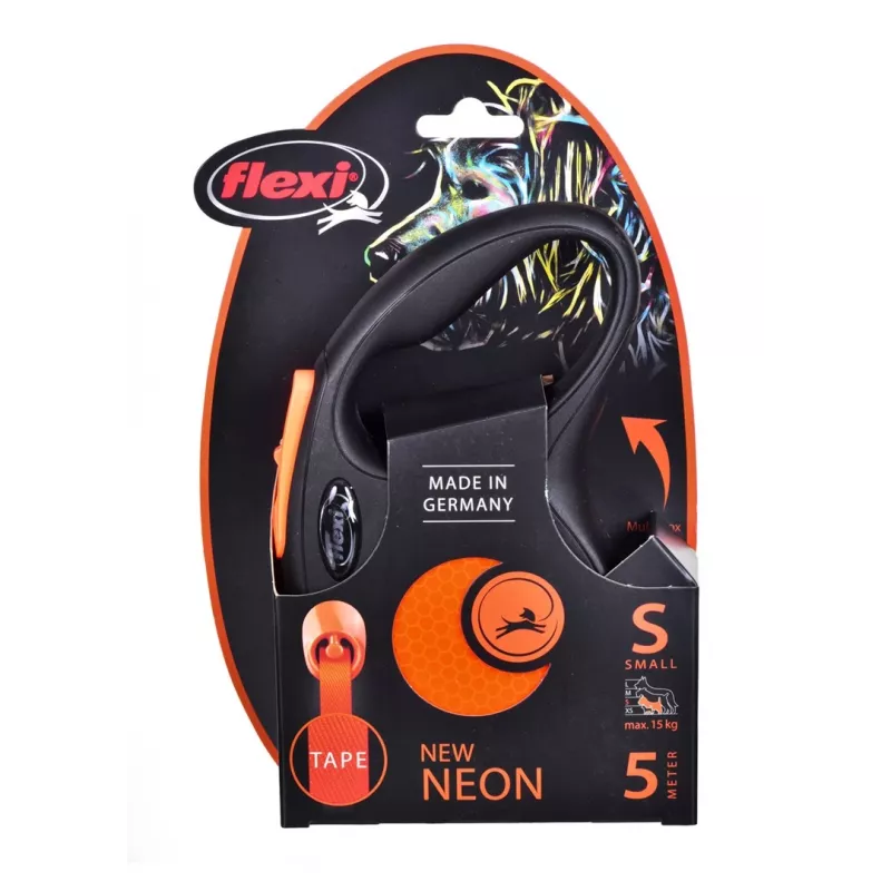 FLEXI nowy Neon S - smycz automatyczna - 5 m