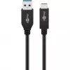 Wentronic goobay - Kabel USB - USB-C (M) do USB Type A (M) - USB 3.1 Gen 2 3 A - 50cm - Okrągły - Czarny (41073)