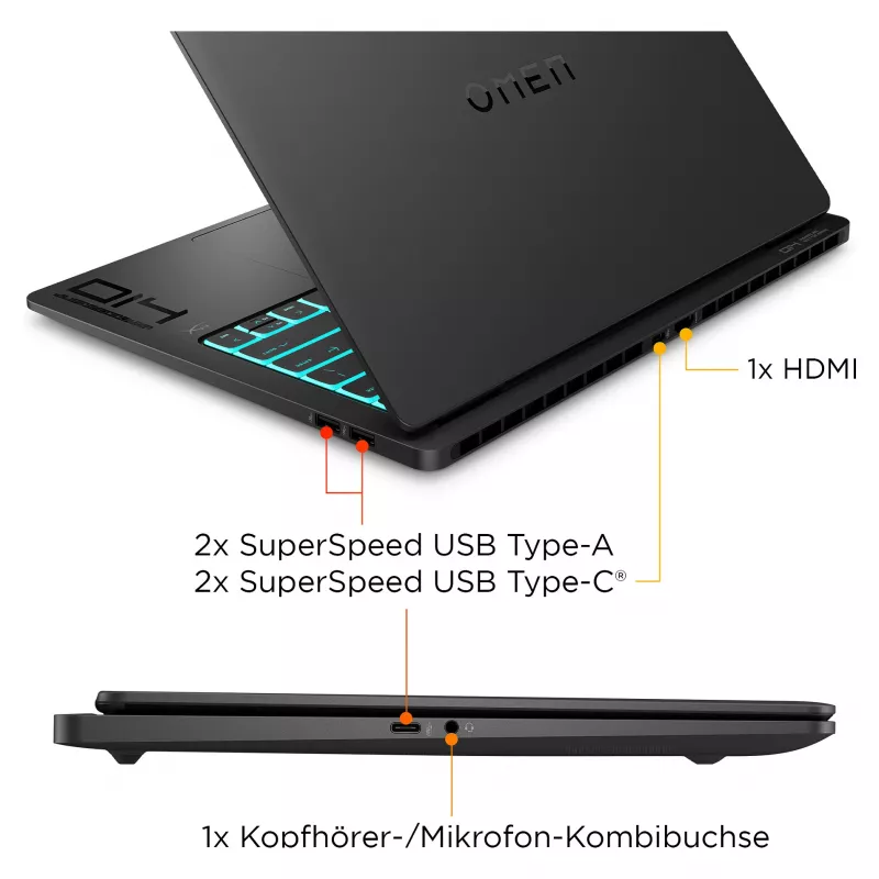 HP OMEN Transcend 14-fb1097ng Notebook do gier 35,6 cm (14) - układ klawiatury może być niemiecki