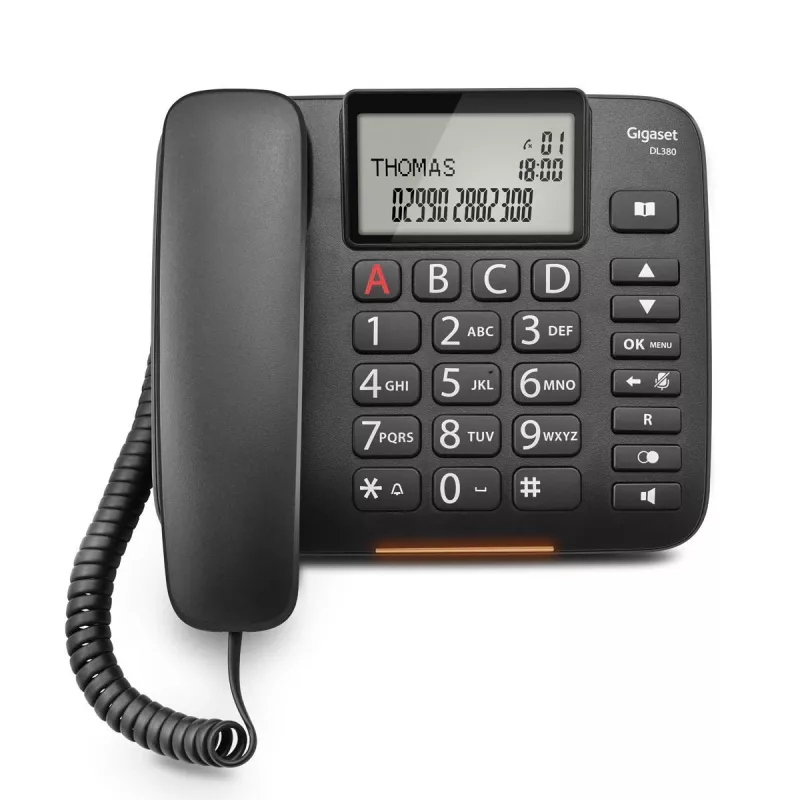Gigaset DL380 telefon przewodowy, czarny