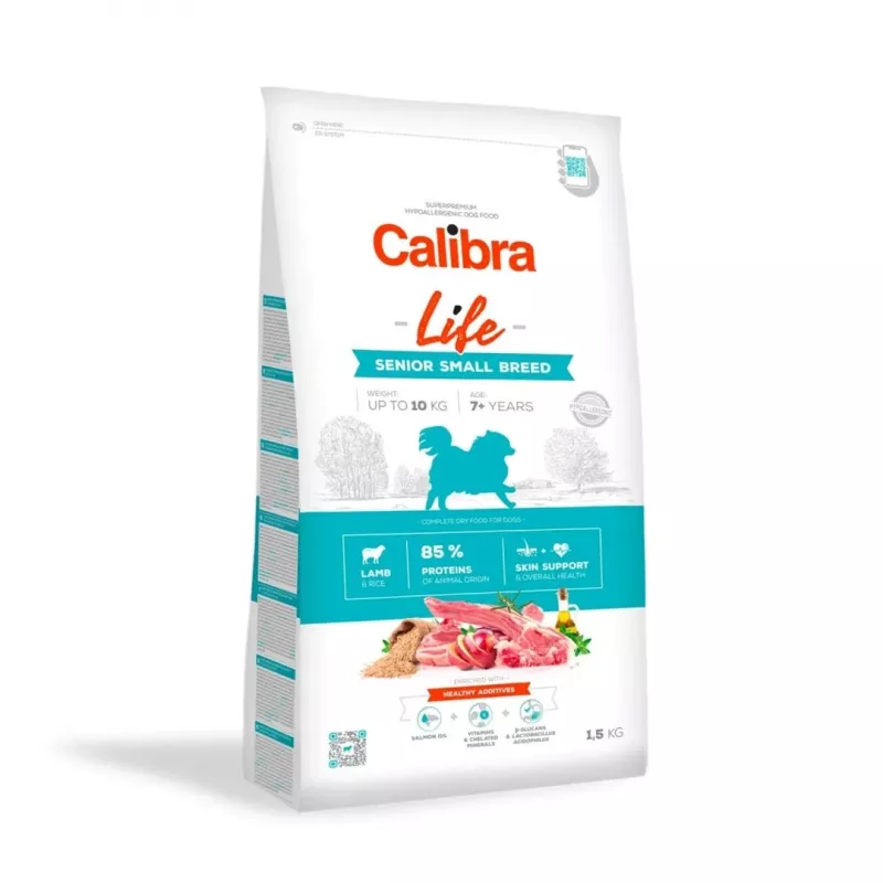 Sucha karma dla psów Calibra Dog Life Senior Small Breed Lamb 1,5 kg — formuła dla seniorów małych ras, 24% białka, 14% tłuszczu