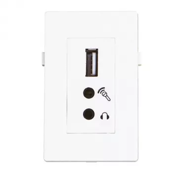 Moduł USB2.0+2x Mini Jack Garbot BN4900-USB A+2XJ biały 20 cm