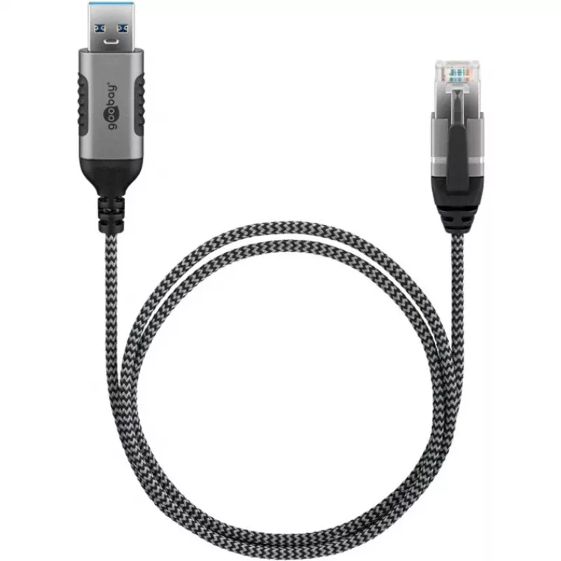 Goobay Kabel Ethernet USB-A 3.0 na RJ45 cienki 1 m – łączy router, modem lub (74393)