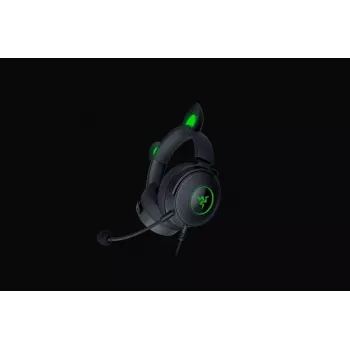Razer Kraken V2 Pro Kitty Edition – przewodowy, nauszny, czarny zestaw słuchawkowy do gier