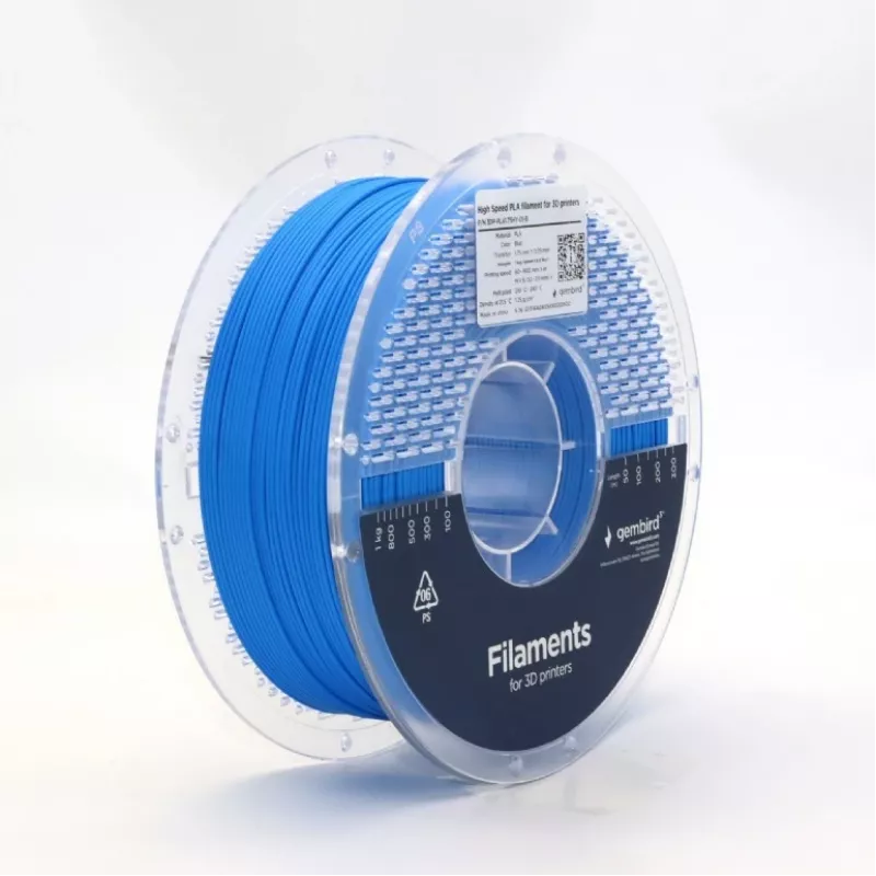 Filament do druku 3D Gembird PLA 1,75 mm niebieski szpula 1 kg