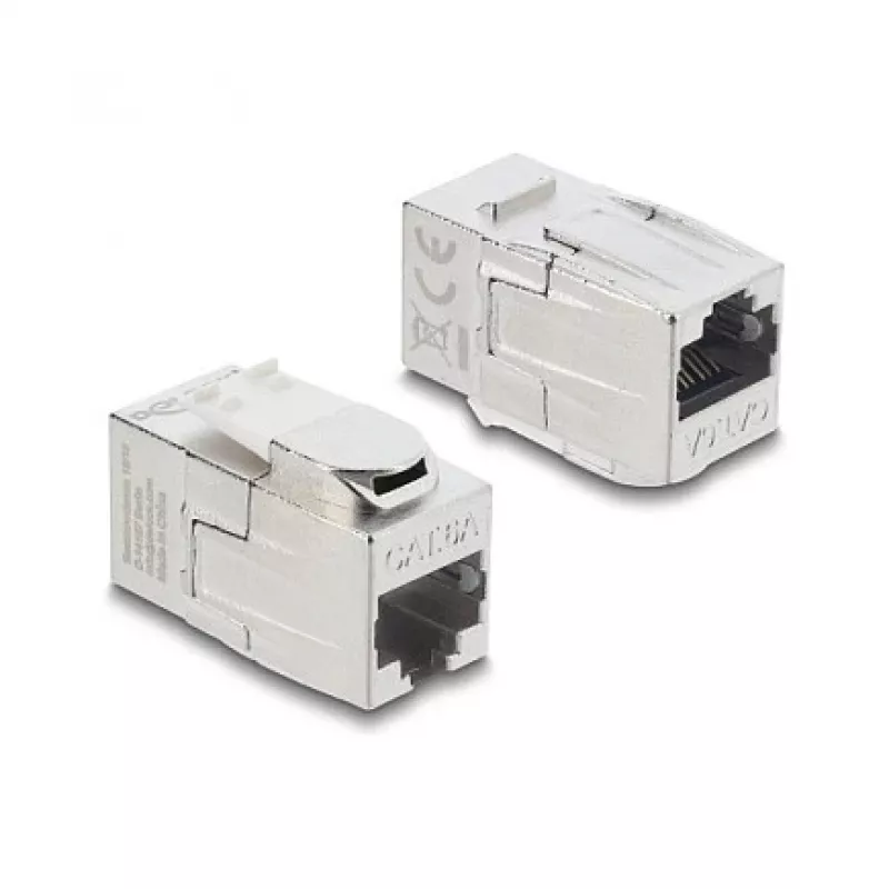 Keystone coupler DELOCK RJ45 female to RJ45 female — inline sieciowy connector (model 90796)