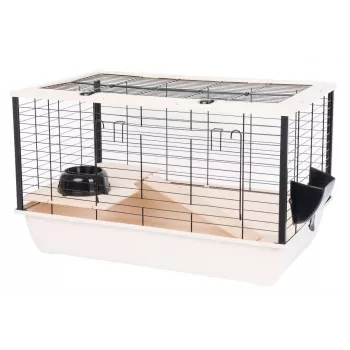 Klatka dla gryzoni INTER ZOO Bunny 80 De Luxe — plastikowa, 78×48×50 cm, z miską w zestawie