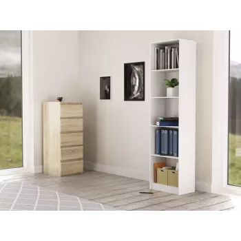 Biurkowa biblioteczka Topeshop R50 BIEL 5 półek biała