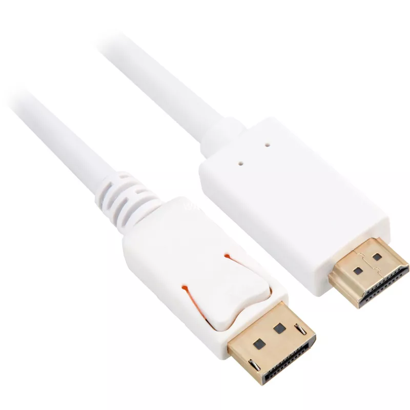 Sharkoon Adapter kabel Displayport 1.2> HDMI 4K Biały 3 Meter
