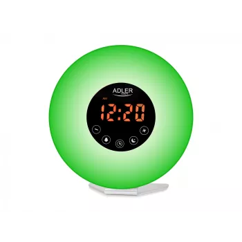 Budzik Wake‑Up Light Adler AD1916 z symulacją wschodu słońca i radiem FM