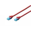 Sieciowy kabel krosowy DIGITUS CAT 5e U/UTP, 1 m, RJ-45–RJ-45, czerwony