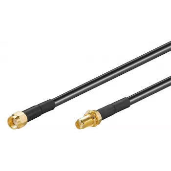 Kabel koncentryczny Microconnect 51675 RP-SMA RP-SMA 1 m Czarny