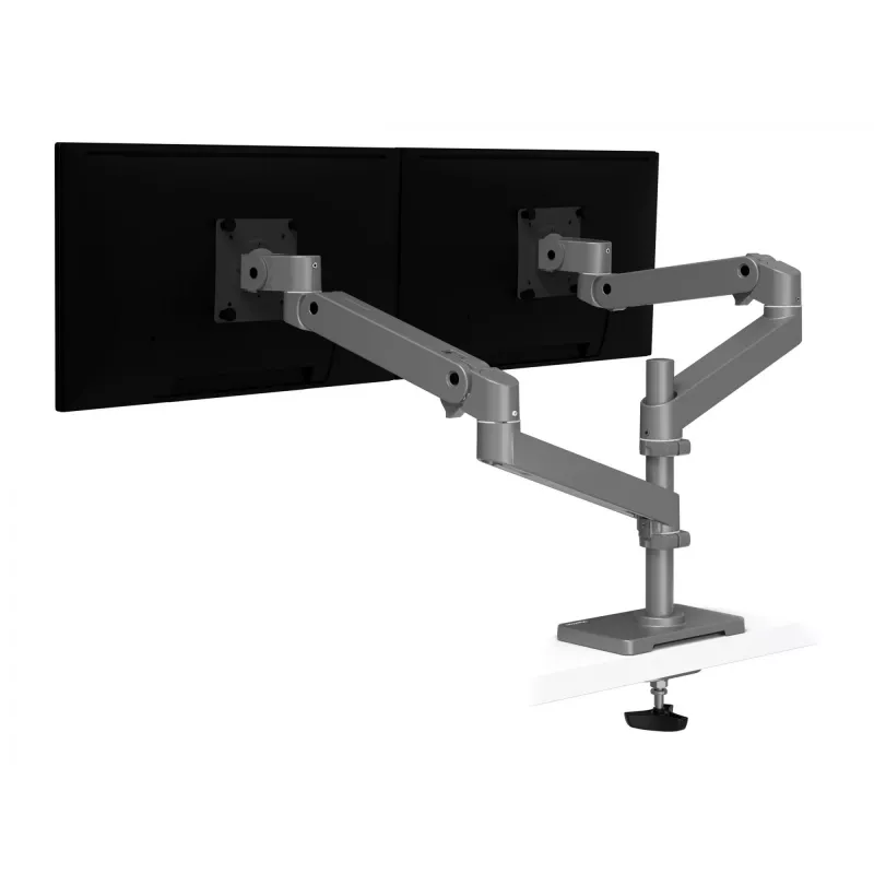 Ergotron LX Pro - Zestaw montażowy (podwójne ramię) - do 2 monitorów LCD - montaż na płycie perforowanej - aluminium - ciemnoszary - rozmiar ekranu: do 61 cm (do 24 cali)