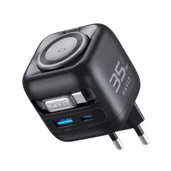 Podróżna ładowarka GaN Havit UC250 A-EU 20V 1xUSB-C 0,7m czarna