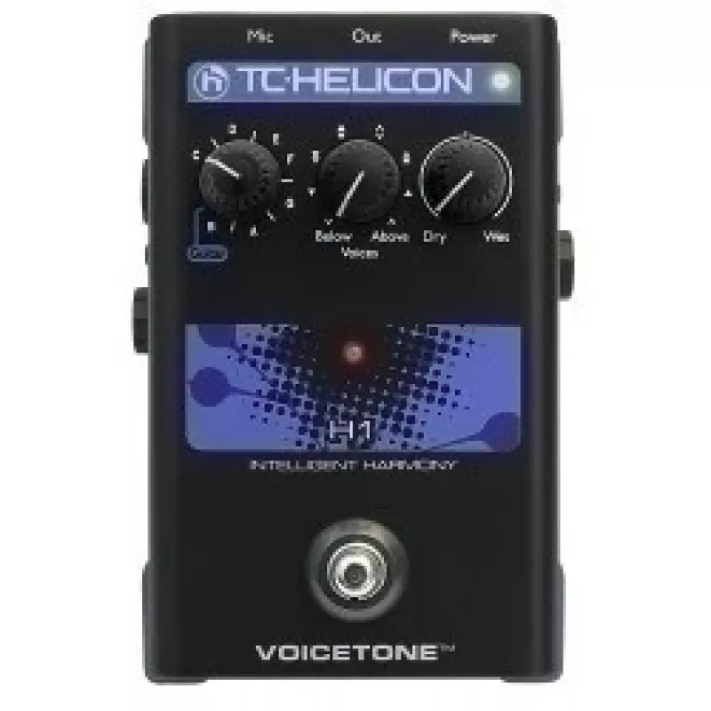 Harmonizer wokalny TC-Helicon VoiceTone H1 — korekcja wysokości dźwięku i efekty pogłosu do wokalu na żywo i w studio