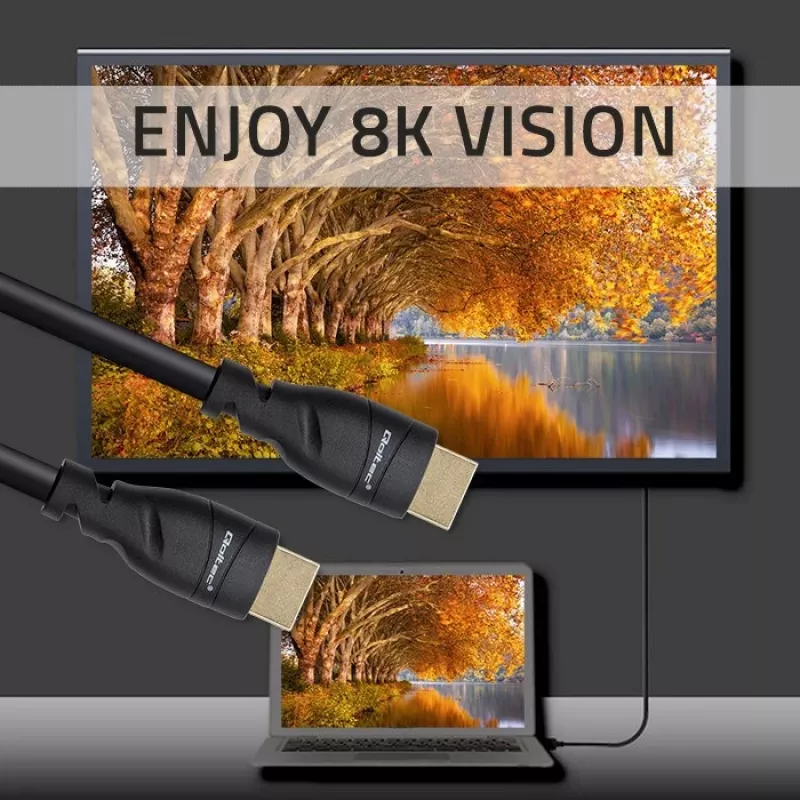 Kabel HDMI 2.1 QOLTEC 5 m — 48 Gbit/s, 8K@60Hz, 26AWG, pozłacane złącza