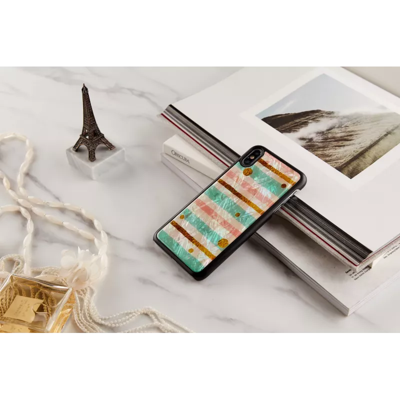 Etui ochronne na smartfona iKins do iPhone XS Max — Pop Mint Czarny, twarda skorupa z podniesionymi krawędziami