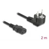 Kabel zasilający DELOCK 81567 CEE 7/7 (ST) 90° na IEC C13, 2 m, 3x1,00 mm