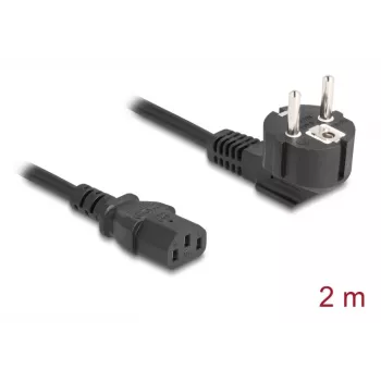 Kabel zasilający DELOCK 81567 CEE 7/7 (ST) 90° na IEC C13, 2 m, 3x1,00 mm