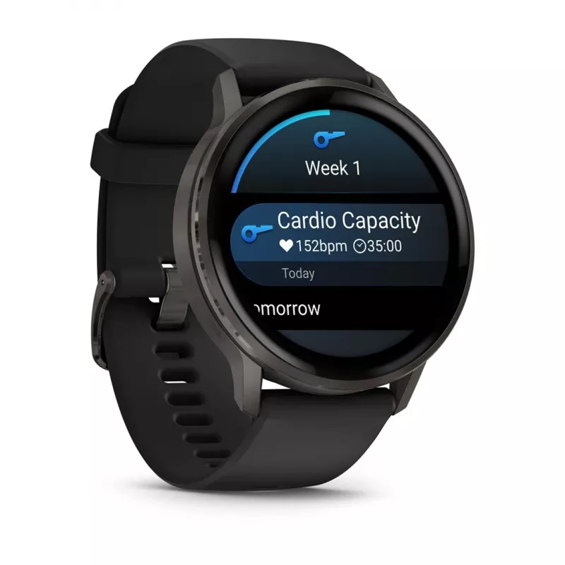 Smartwatch GARMIN Venu 4 1.4 cal AMOLED GPS Czarny, koperta 45 mm, 8 GB, bateria 12 dni, 5 ATM