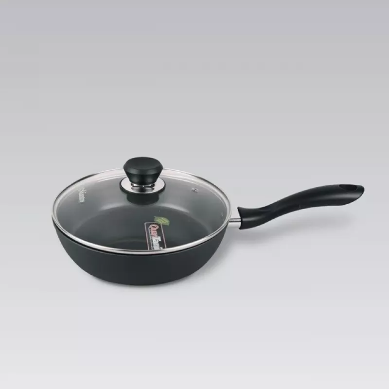Patelnia Maestro MR-1205-28 z pokrywką, 28 cm, czarna
