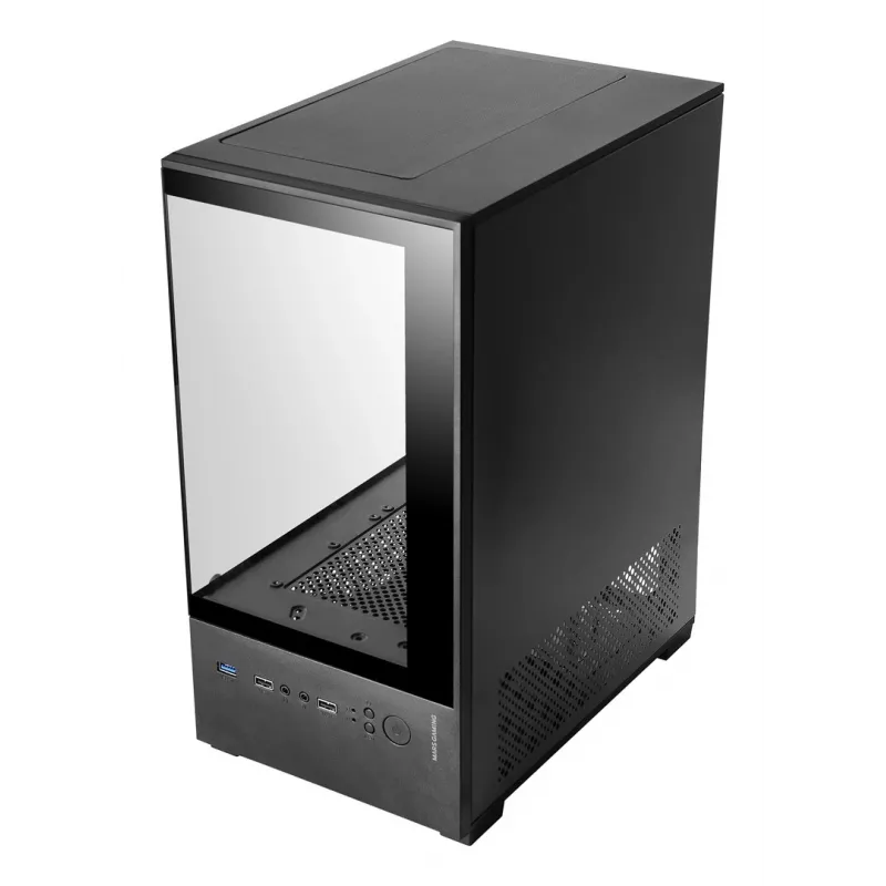 Mini Tower obudowa PC TACENS Mars Gaming MC-SE2 — Mini-ITX / Micro-ATX, czarna, okno boczne, zasilacz na dole, obsługa 2x2.5 cala + 1x3.5 cala