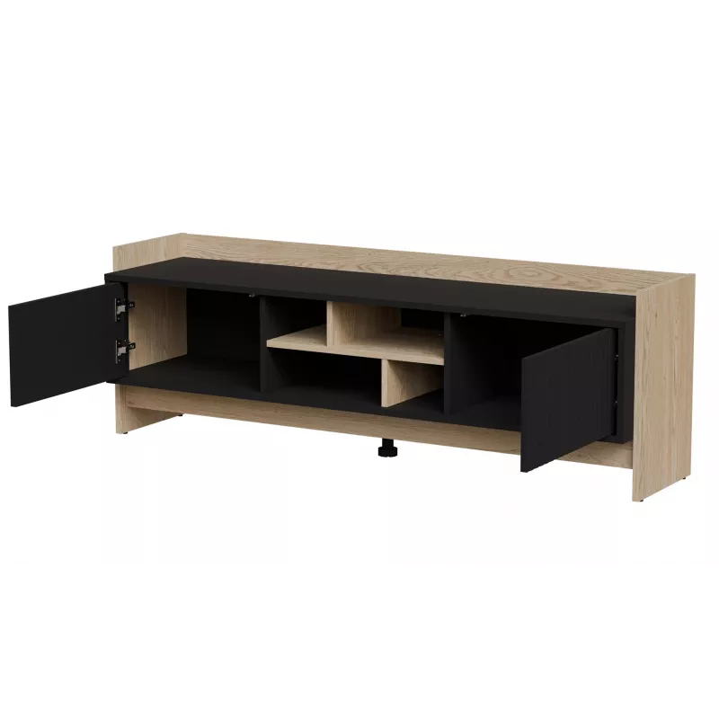 Cama RTV PORTO 2D Szafka 150x38x50 dąb/czarny