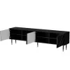 Szafka RTV cama meble Cama 4D MOUNTAIN 2040×400×550 mm czarna + złote wykończenie, blat z płyty wiórowej