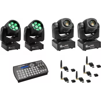 Zestaw LED EUROLITE TMH-W63 TMH-S30 USB QuickDMX Easy Show — Sterowane DMX głowice wash i spot LED