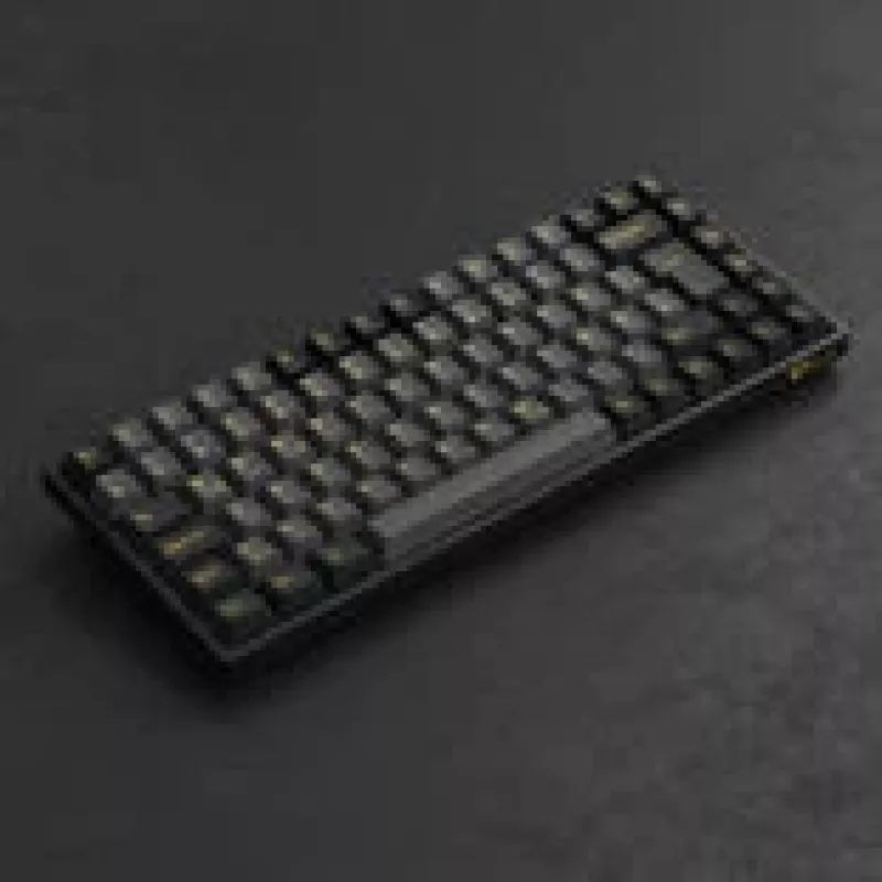 Klawiatura mechaniczna dla graczy AKKO Czarny & Gold 3084B Plus, 84 klawisze, przełączniki Akko V3 Cream żółty, podświetlenie RGB