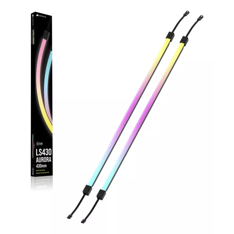 Taśma LED CORSAIR LS430 Aurora — wielokolorowa, 430×10×10 mm, 2 szt.