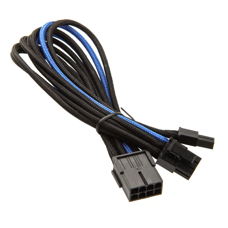 Kabel SilverStone PCI-8-Pin na PCIe-6+2-Pin, 250 mm - czarny/niebieski
