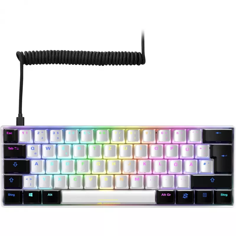 SKILLER SGK50 S4, Gaming Keyboard White/black, PT-Layout, Kailh Red
