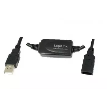 Kabel USB LogiLink 15M USB 2.0 M/F czarny