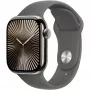 Apple Watch Series 10 GPS + Cellular 42 mm koperta z naturalnego tytanu z szarym kamiennym paskiem sportowym - S/M (MWXD3QF/A)
