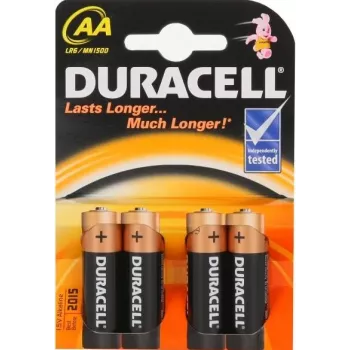 Jednorazowa bateria alkaliczna Duracell AA LR6 1,5 V, opakowanie 4 szt.