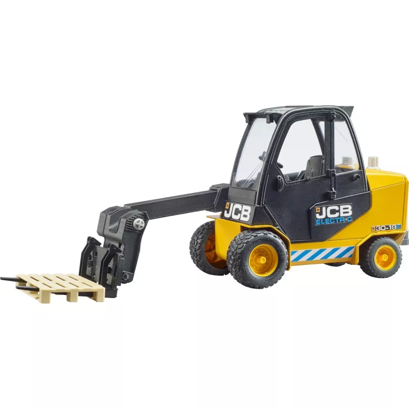 Wózek widłowy BRUDER JCB Teletruk zabawka — ABS, zalecany wiek 3+, czarno-żółty